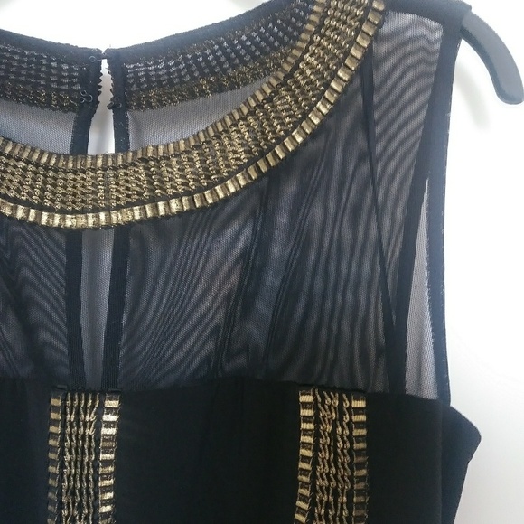 SLNY Black and Gold Detail Dress - Picture 6 of 7